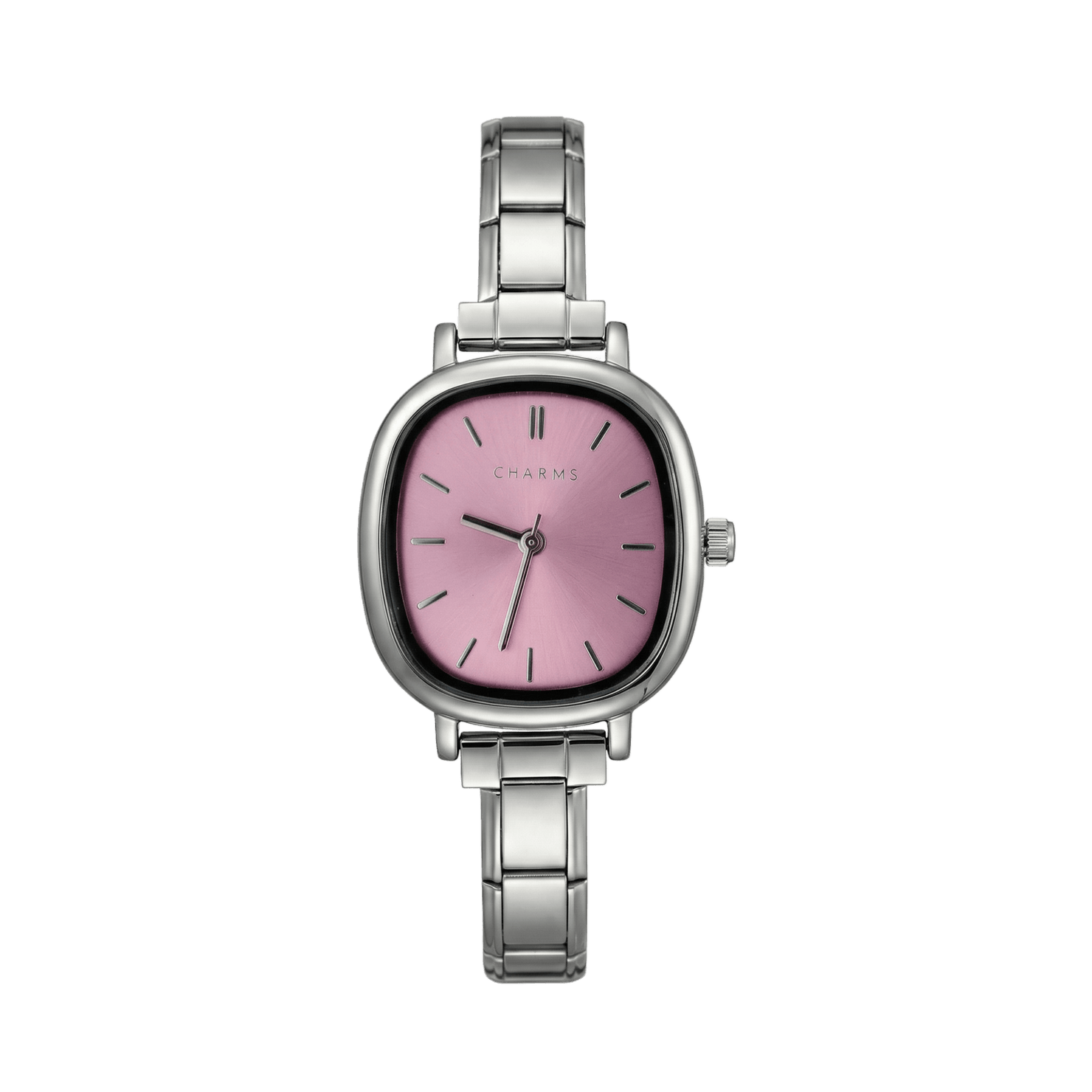 Capri Relógio – Edição prateada com mostrador rosa