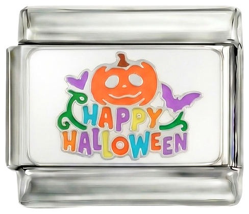 Feliz Halloween com Abóbora em Prateado