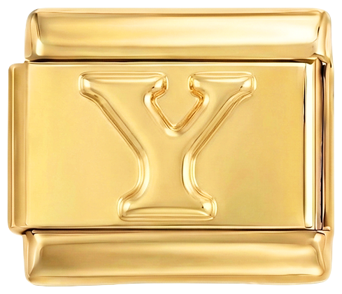 Letra Y em ouro, sobre ouro