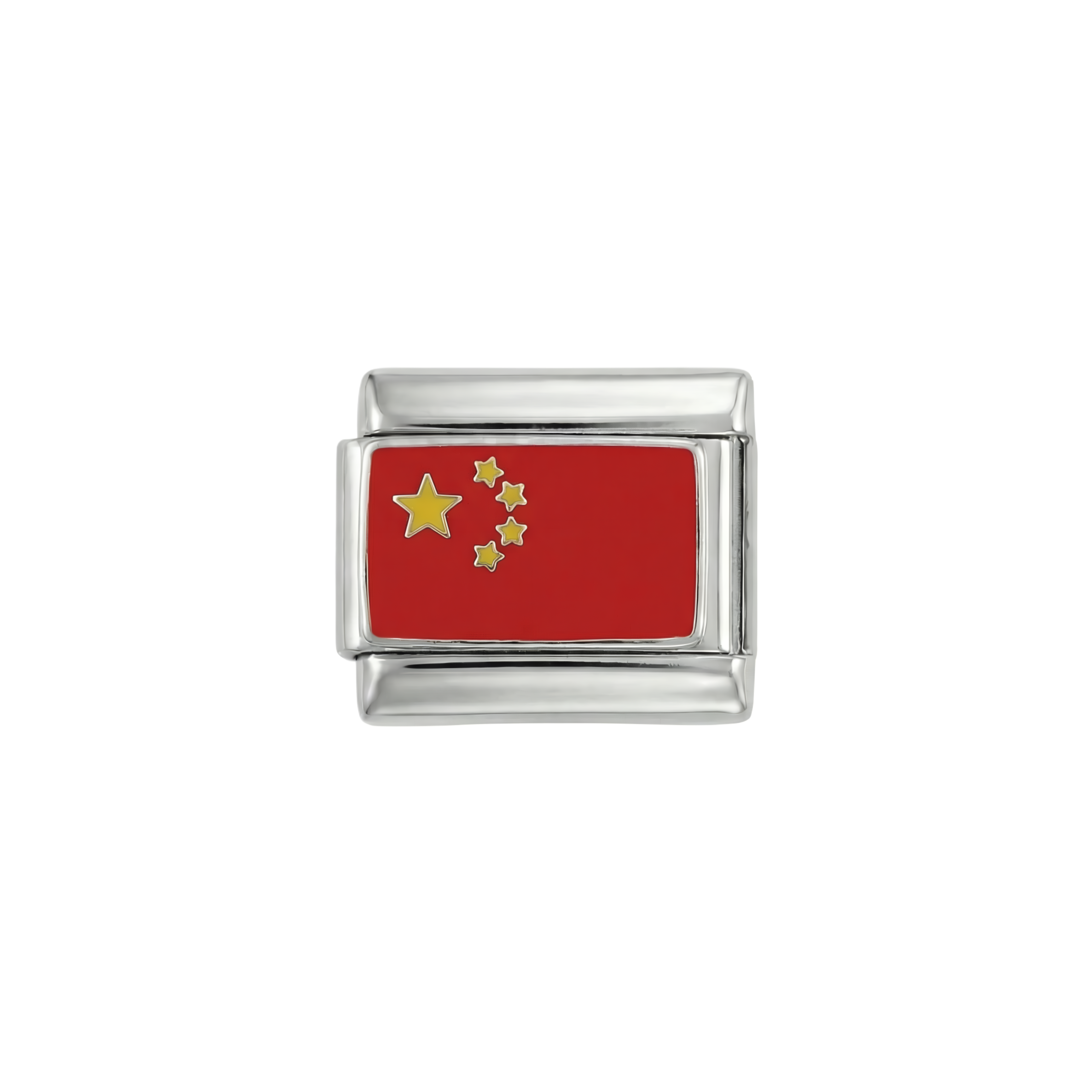 China Flag, on Silver