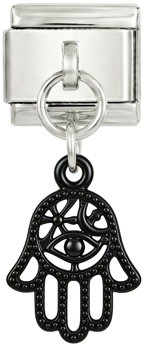 A adicionar - Mão de Fátima preta, em prata