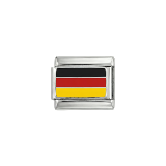 Germany Flag, on Silver