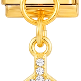 Avião de ouro com pedras, montado em ouro