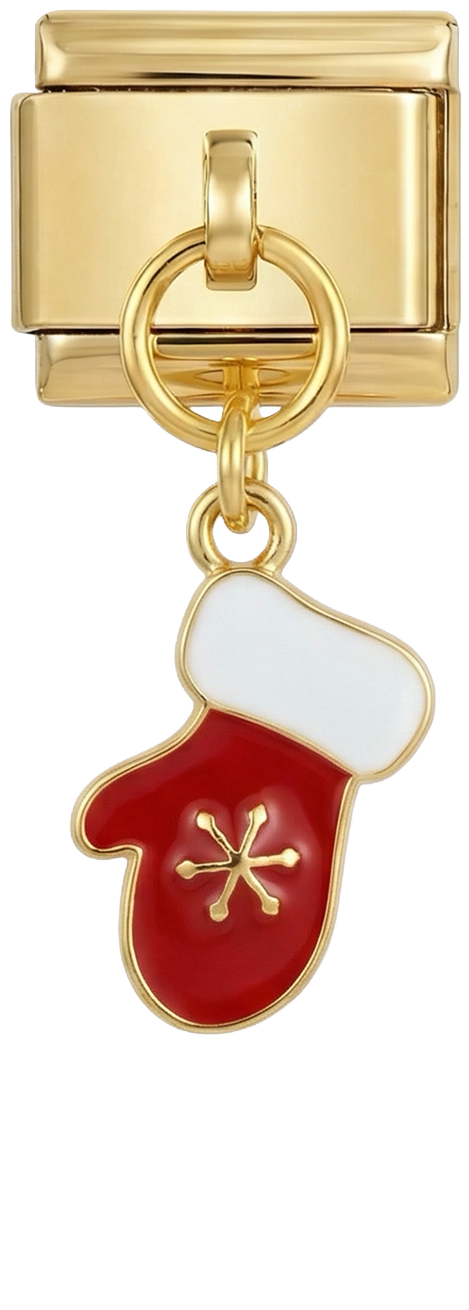 Red Christmas Glove with Gold Snowflake - Red-Christmas-Glove-with-Gold-Snowflake.png