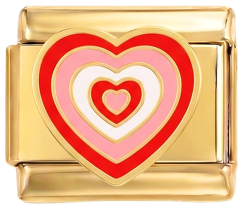 A adicionar - Corações vermelhos e cor-de-rosa em dourado