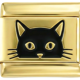 Rosto de Gato Preto em Ouro