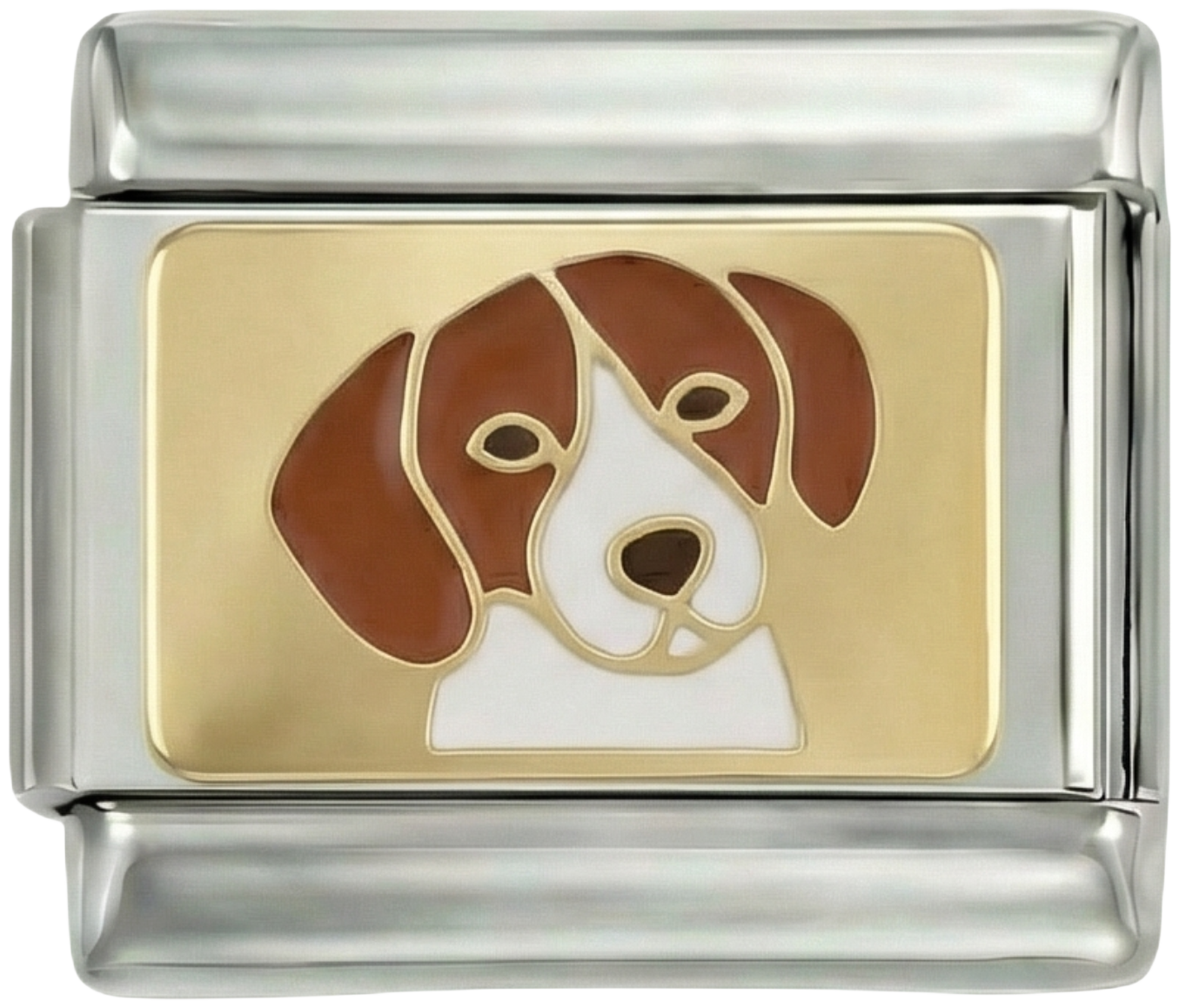 Dog, Brown and White, on silver - dog-brown-and-white-on-silver.png