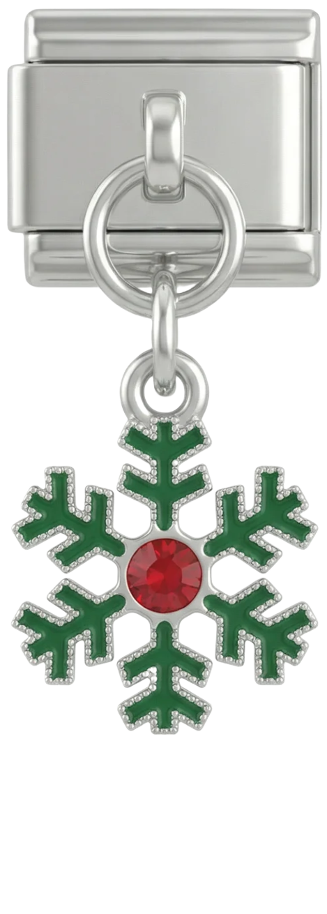 Green Snowflake and Its Red Stone - green-snowflake-and-its-red-stone.png