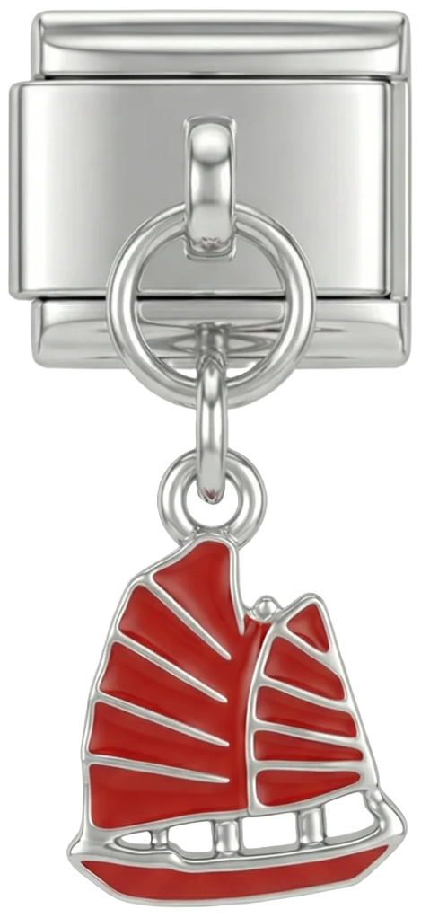 Red Sailboat, on Silver - red-sailboat-on-silver.png