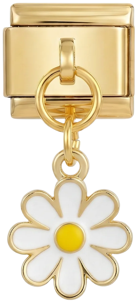 White Daisy Hanging on Gold - white-daisy-hanging-on-gold.png