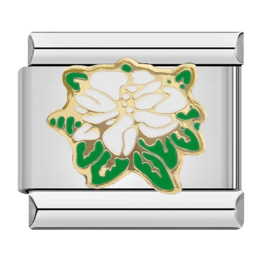 White Rose and its Green Leaves - Charms Official